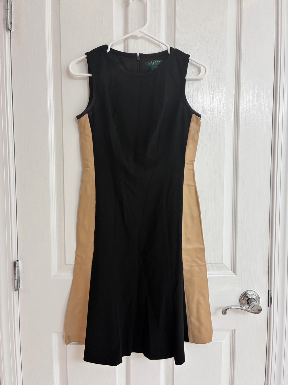 Ralph Lauren Black Dress with Tan Side Panels